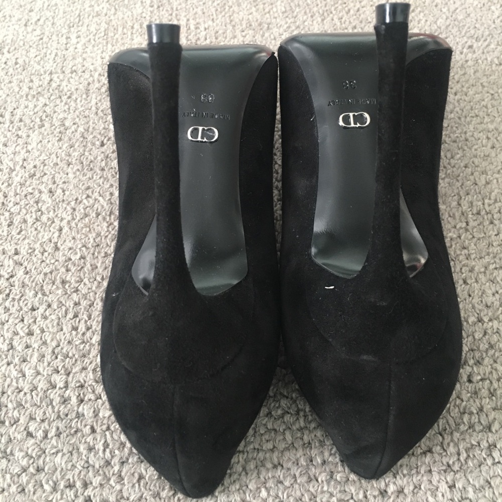 🖤CHRISTIAN DIOR BLK SUEDE POINTED-TOE HEEL PUMPS - Picture 6 of 8